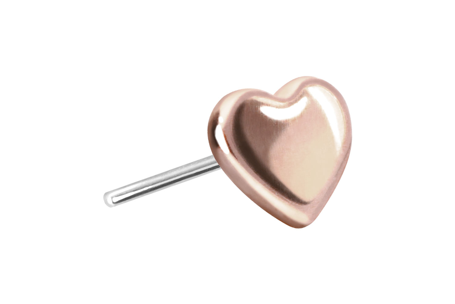 14 Karat Gold Aufsatz mit Titan Push Pin HERZ von Piercingline